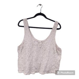Women's White Crinkle Cropped Tank Size XXL